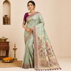 Royal Purple Soft Silk Floral Woven Saree