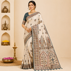 Royal Purple Soft Silk Floral Woven Saree